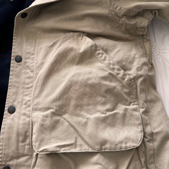 Nautica Mens Detachable Flannel Lining Zip/Snap Up Chore Barn Coat SZ L Tan - Picture 12 of 16